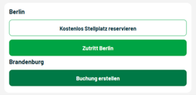 Drei Auswahlbuttons für App-Nutzende